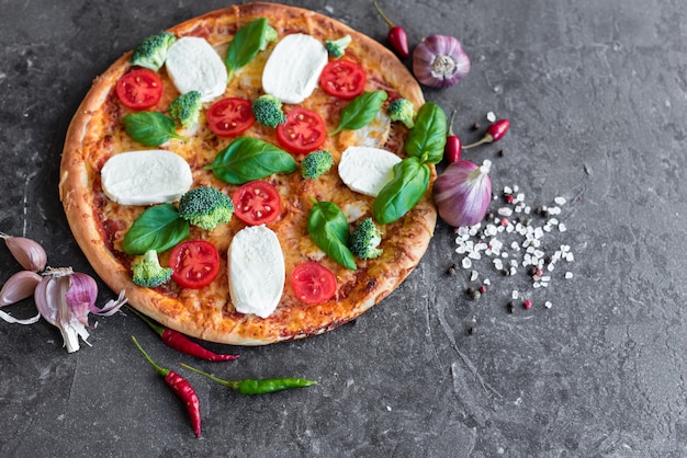 Pizza, cibo, verdure, funghi.