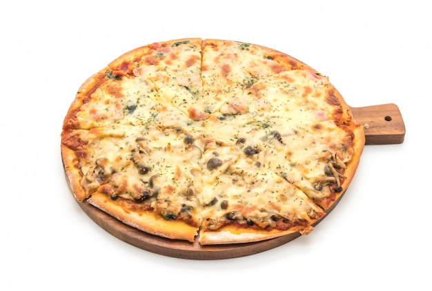 pizza con spinaci e funghi