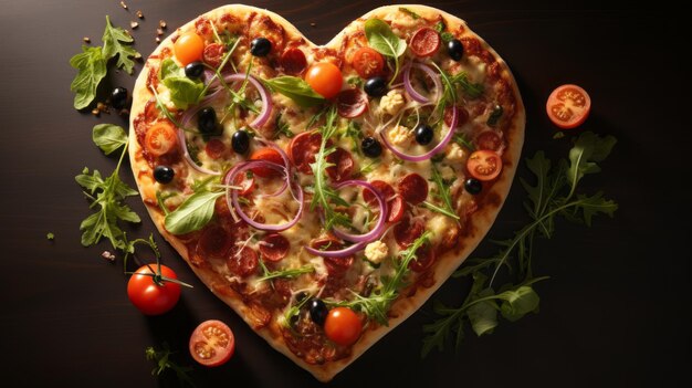 Pizza cuore Pizza a forma di cuore