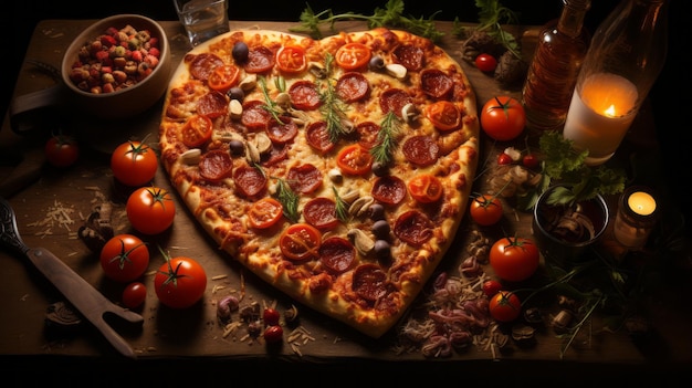 Pizza cuore Pizza a forma di cuore