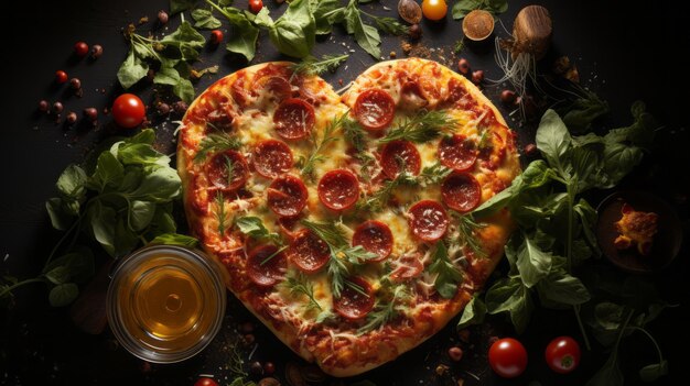 Pizza cuore Pizza a forma di cuore