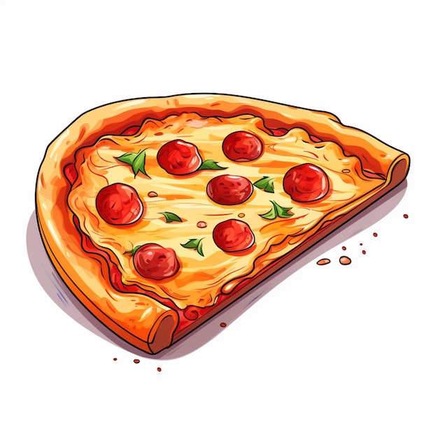 Pizza del fumetto su priorità bassa bianca