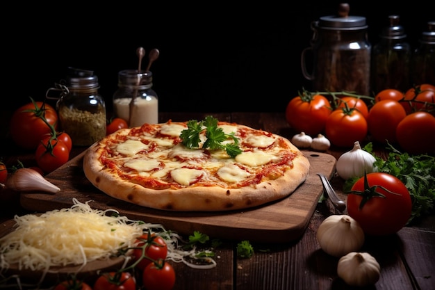 Pizza fresca e gustosa con formaggio