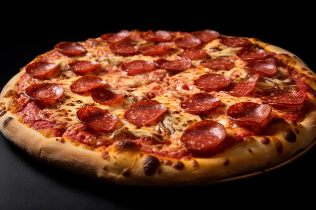 Pizza fresca e gustosa con pepperoni isolati su uno sfondo bianco