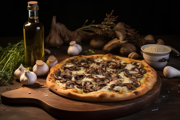 Pizza Gourmet Olio Tartufo e Funghi