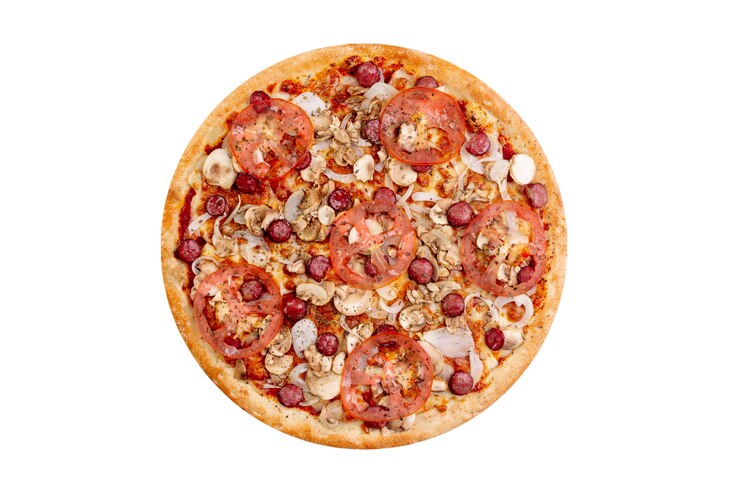Pizza isolata su fondo bianco. Fast Food Caldo