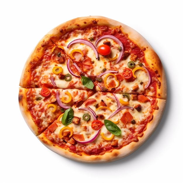 Pizza isolato su sfondo bianco