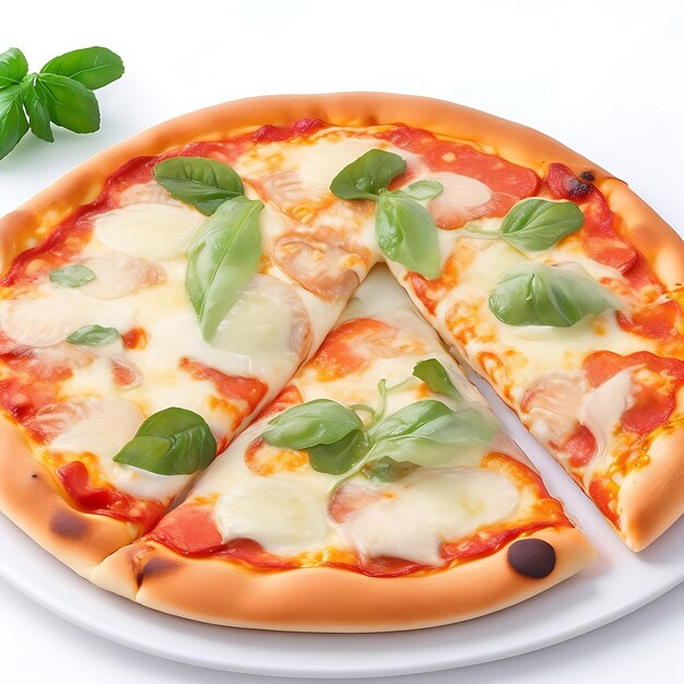 Pizza italiana affettata con mozzarella