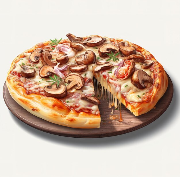 Pizza italiana fresca fatta in casa