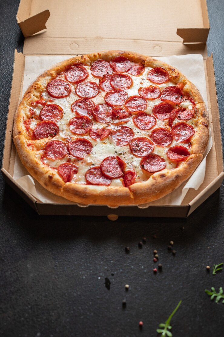Pizza salami pepperoni makanan cepat saji Camilan bawa pulang