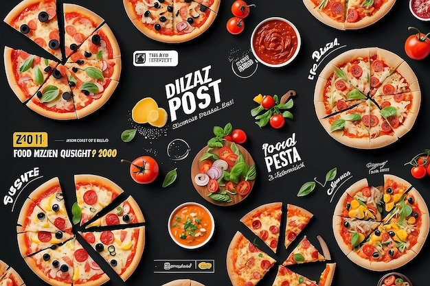 PIZZA SOCIAL MEDIA POST TEMPLE di progettazione