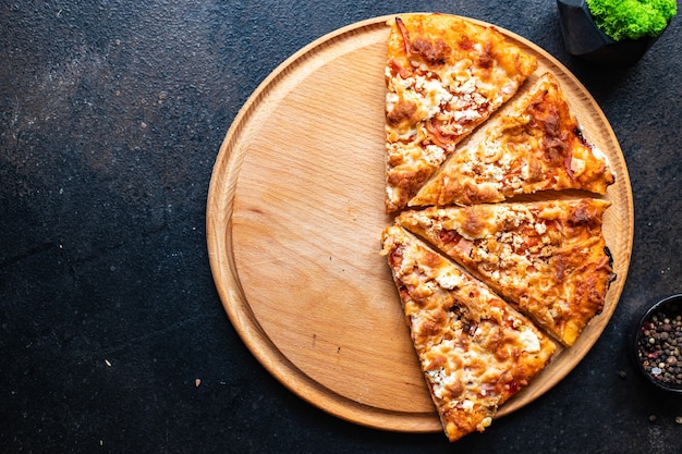 pizza spuntini caldi freschi Cucinare in un piatto sul tavolo cibo sano pasto spuntino copia spazio cibo