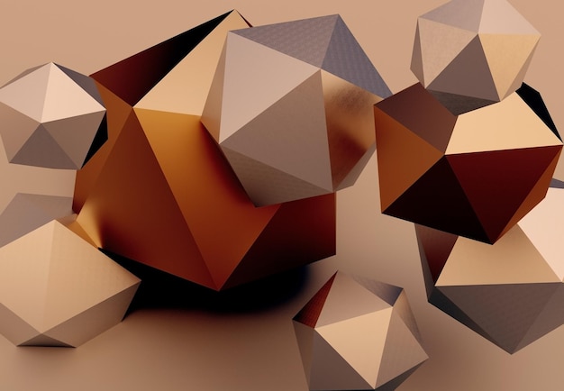 Platonics abstract geometric background white color 3d background