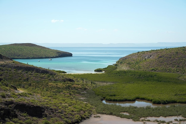 Playa balandra vista aerea la paz baja california