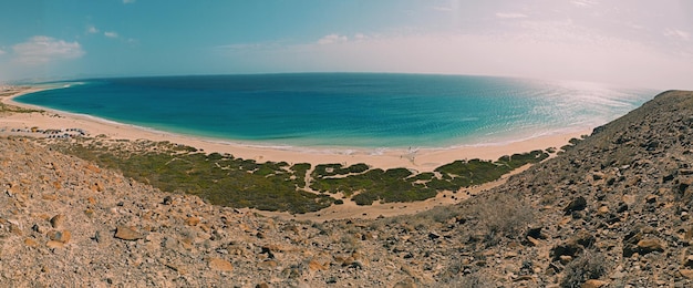 Playa de Sotavento desde el Mirador del Salmo a Fuerteventura