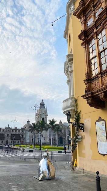 Plaza Mayor nel centro storico di Lima Perù Chiesa principale della cattedrale del centro