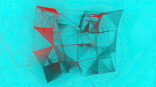 Plexus lineari con forme geometriche movimento forma geometrica con linee e angoli in modo futuristico