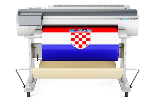 Plotter per stampanti di grande formato con rendering 3D della bandiera croata