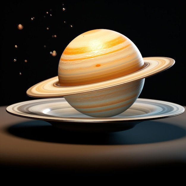 Plutone di Saturno iperrealistico