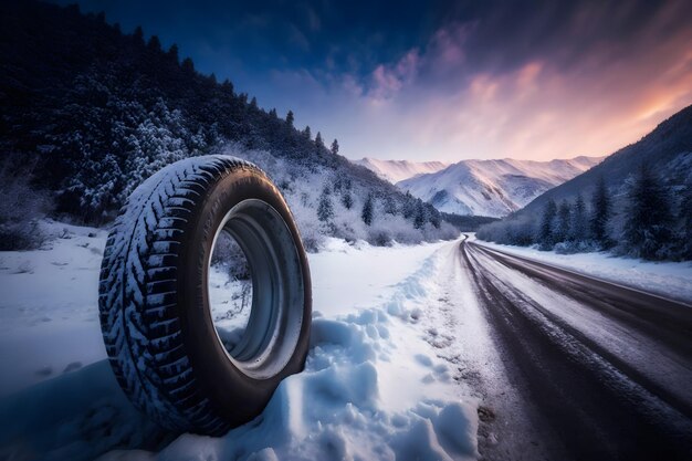 Pneumatico invernale su ghiaccio Rete neurale AI generata