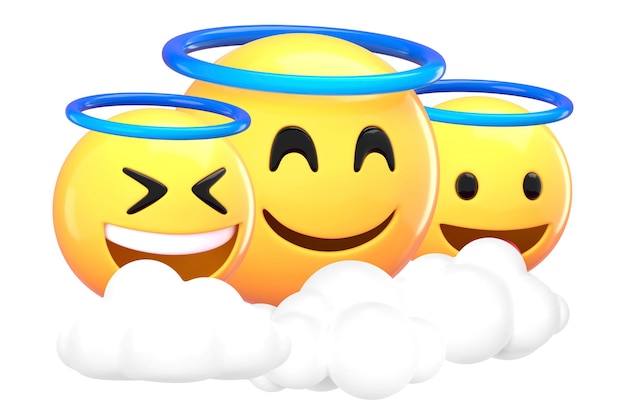 PNG 3D emoticon dell'angelo adesivo sfondo trasparente