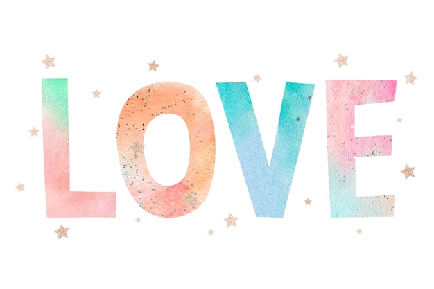 Png acquerello clipart di parole d'amore