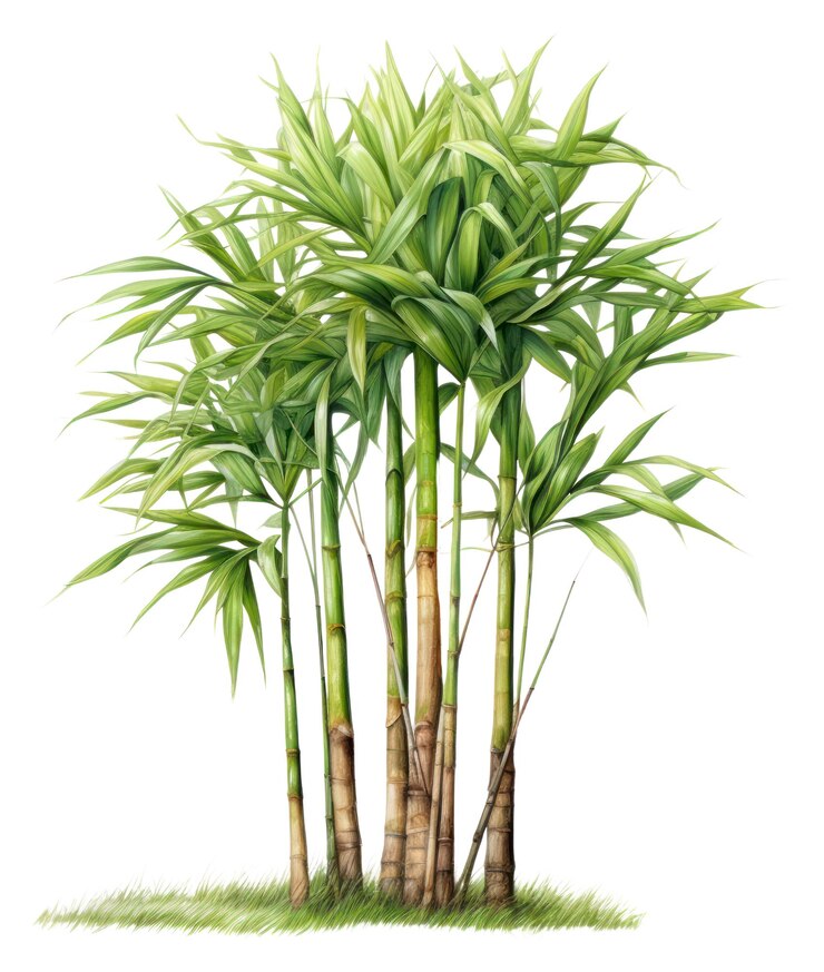 Foto png albero di canna da zucchero pianta di bambù sfondo bianco
