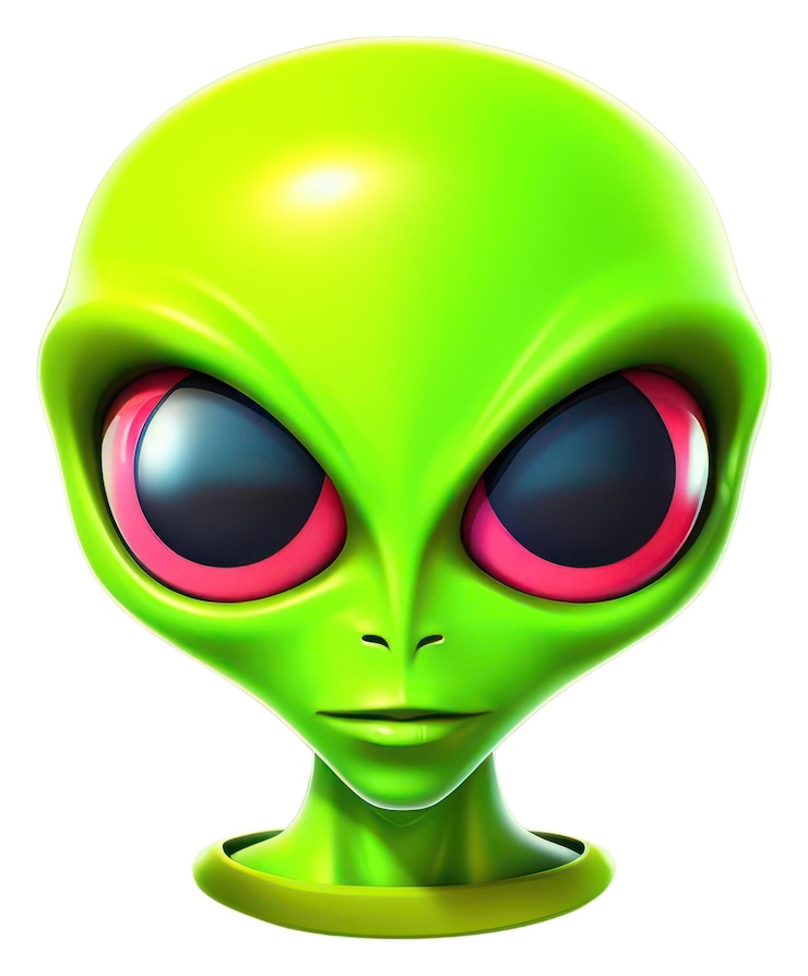 Foto png alien cartone animato tecnologia verde
