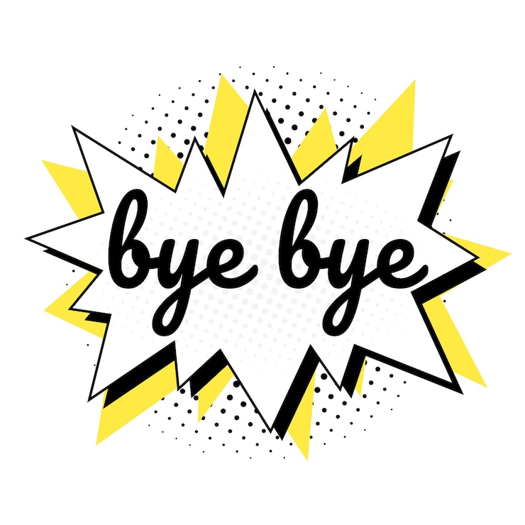 Photo png bye bye word speech bubble comic calligraphy clipart