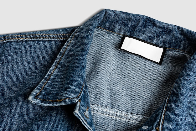 Png denim camicia etichetta mockup streetwear moda