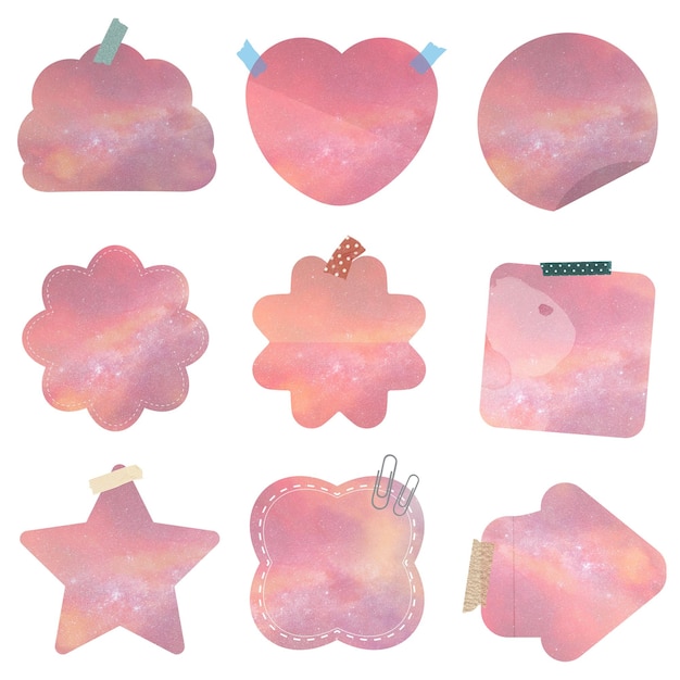 Png di promemoria con sfondo di galassia rosa