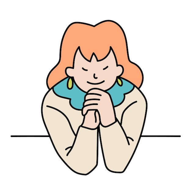 Png donna che fa un desiderio scarabocchiare sfondo trasparente