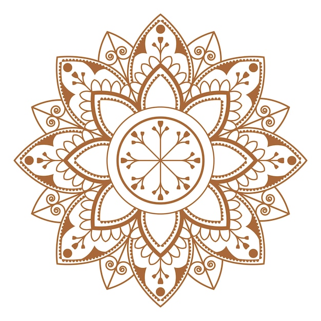 PNG fiore di mandala marrone elemento della festa di Diwali sfondo trasparente