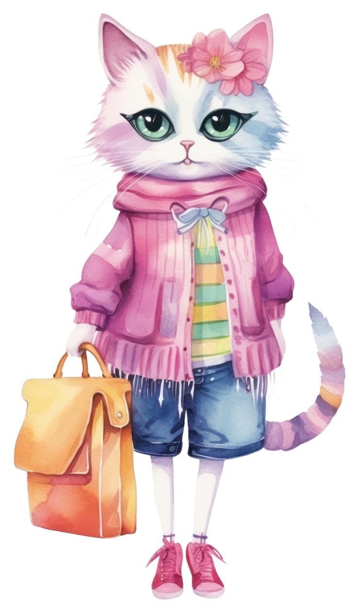 Foto png gatto fashionista animale borsa di mano mammifero