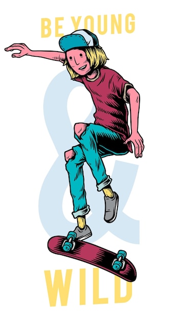 Png giovane ragazzo che gioca a skateboard elemento sfondo trasparente
