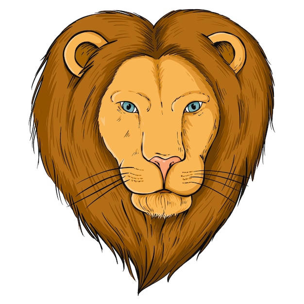 Png leone vintage clip art disegnato a mano