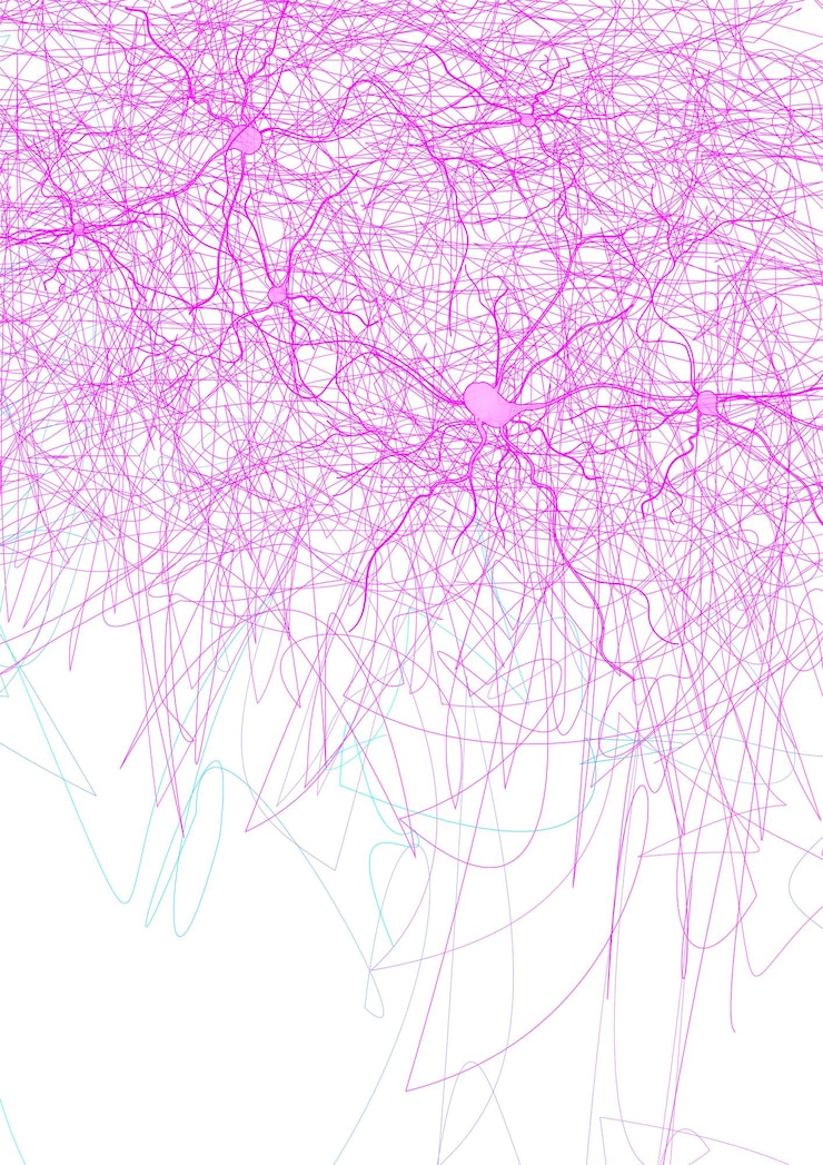Photo png pink nerve network border for medical technology