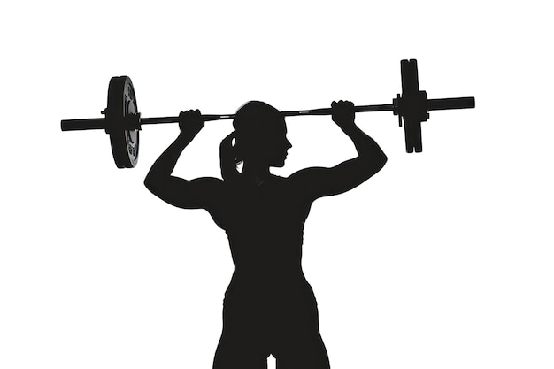 PNG Silhouette sollevamento pesi forza donna