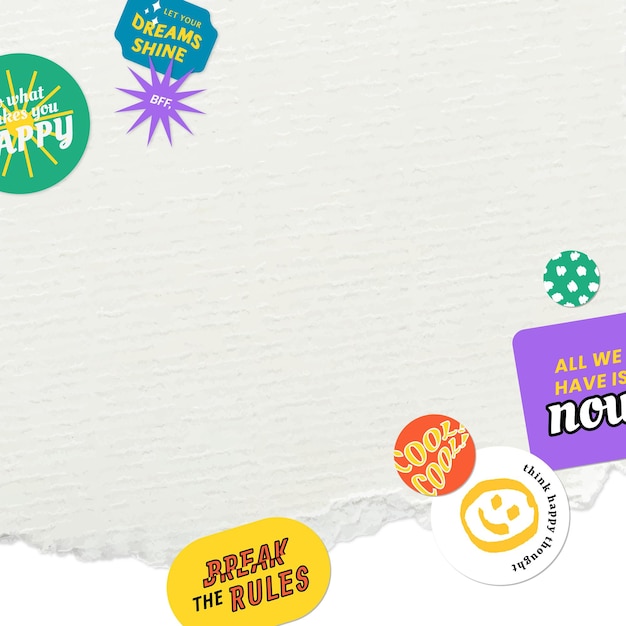 Png word sticker angolo bordi carta consistenza