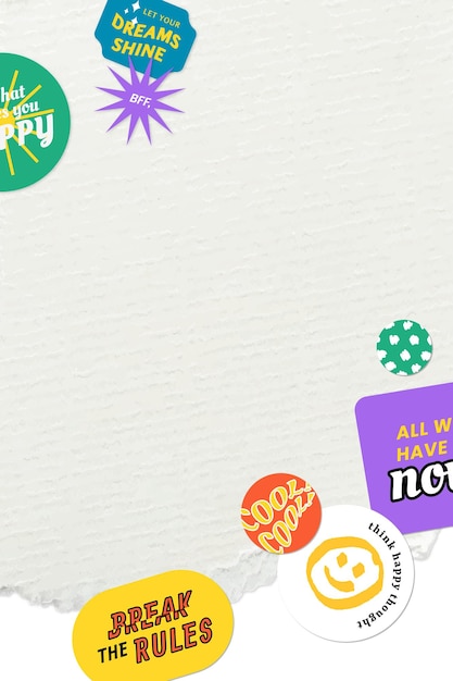 Png word sticker angolo bordi carta consistenza