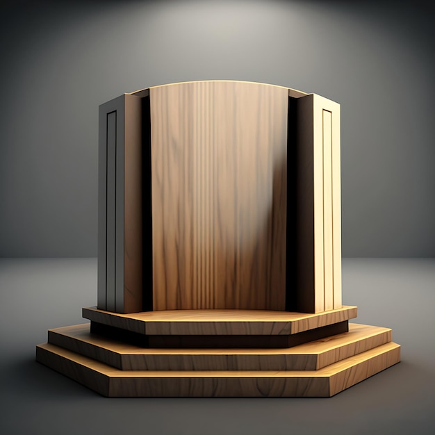 Podio 3D Visualizzazione del prodotto Texture di sfondo Legno 7