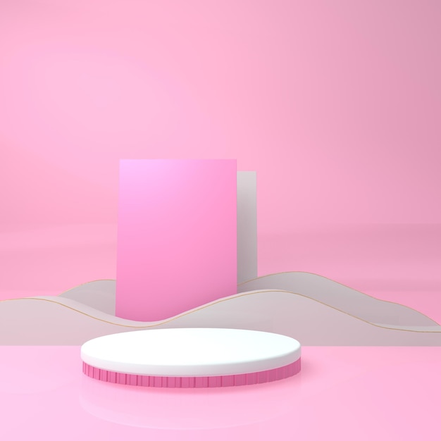 Podio del prodotto 3d rosa pulito