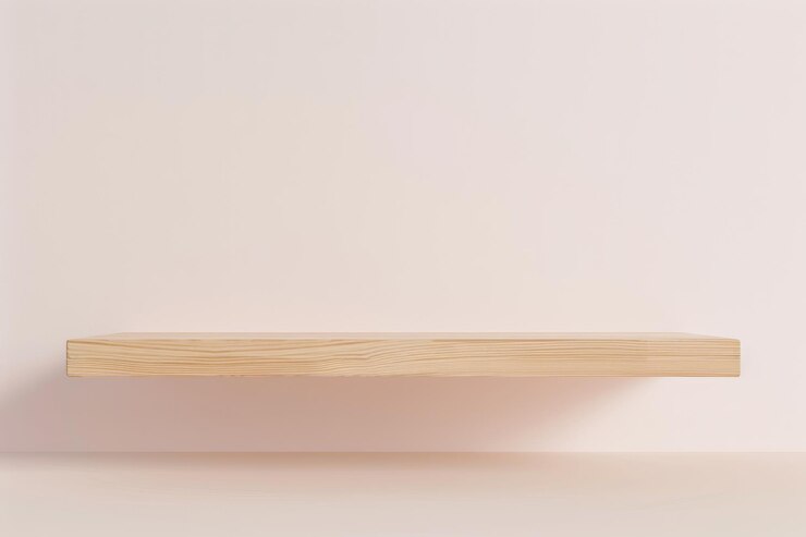 podio di esposizione di prodotti in legno bianco sullo sfondo