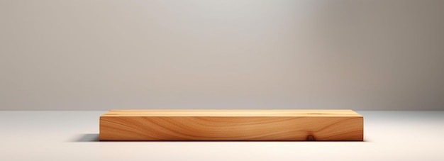 Podio di legno vuoto sul tavolo su sfondo moderno Interno mock up per il design e la visualizzazione del prodotto