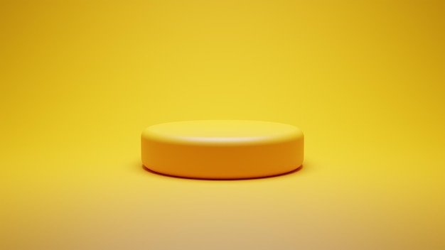 Podio minimo giallo su sfondo giallo