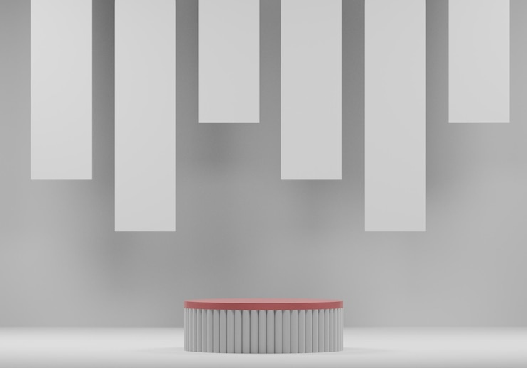 Foto podio minimo in oro rosa con sfondo bianco elegante piedistallo visualizzazione del prodotto 3d rendering
