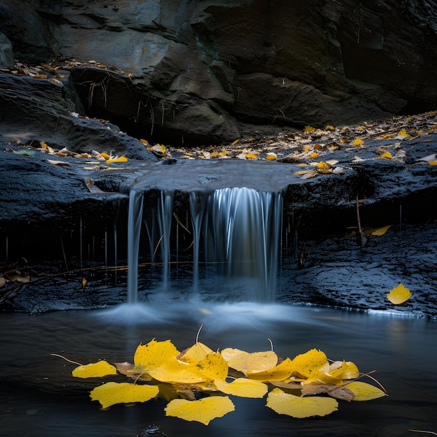 podio naturale in cascate rocciose composizione fotografica