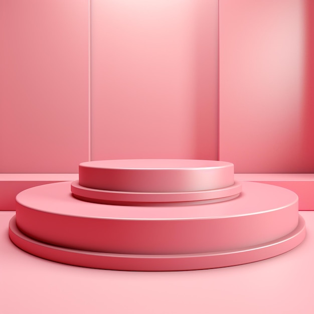 Podio rosa vuoto 3d Sfondo rosa