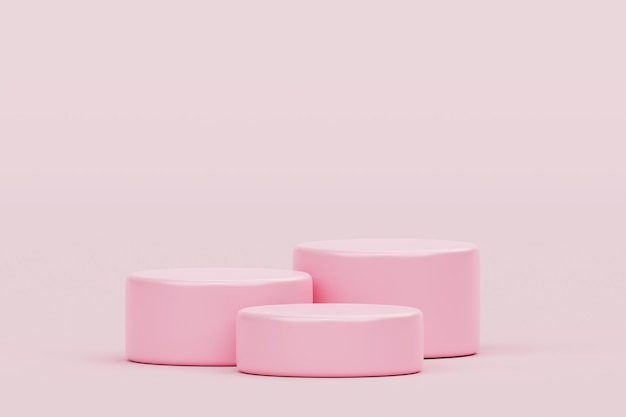 Podium cilindrico rosa piedistallo per la presentazione del prodotto sfondo 3D