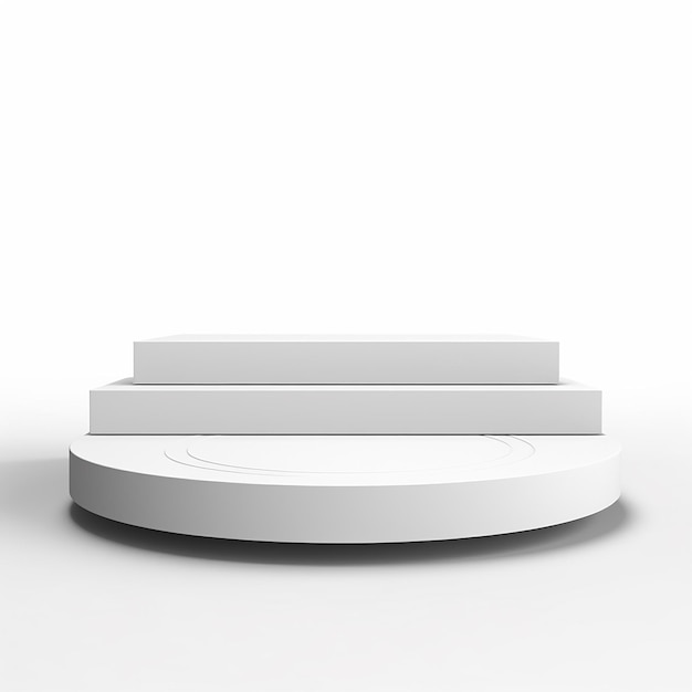 Podium di esposizione vuoto astratto renderizzato in 3D Scena minima per la presentazione di un prodotto